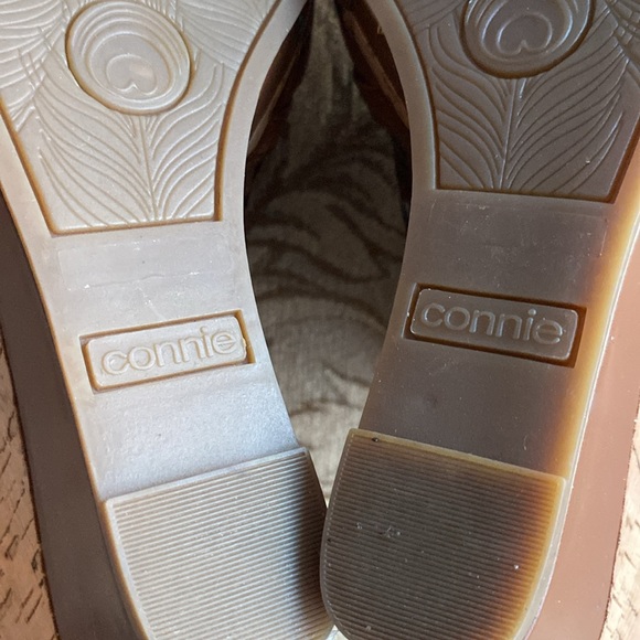 Connie NAKITA Cork Wedge woman’s sandal shoe tan brown leather upper size 7.5 🌹 - Picture 10 of 17